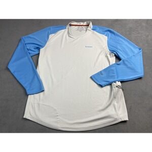 Simms Shirt Men Medium Gray Solarflex Fishing Rashguard‎ UPF Colorblock Outdoor